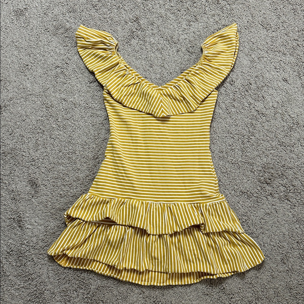 Saylor Stripe Knit Ruffle Dress - Picture 6 of 8
